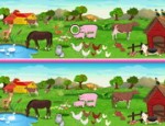 لعبة الاختلافات بين صور الحيوانات